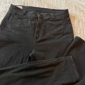 GAP true skinny sky high black jeans with chevron stitch detail, size 33/16